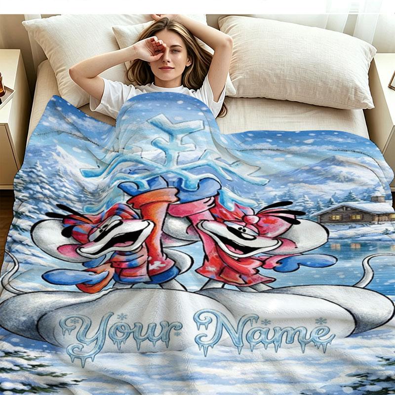 1PC Diddl Custom Name Patterned Flannel Blanket Suitable For All Seasons for Home Decor Warmth and Comfort Gifts Holiday Present