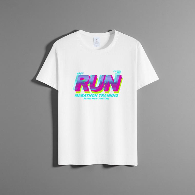 Sommer Neues Unisex Vielseitiges Reines Baumwoll-T-Shirt Modisches Lässiges Rundhals-Oberteil Atmungsaktives Locker Sitzendes Bedrucktes Kurzarmhemd