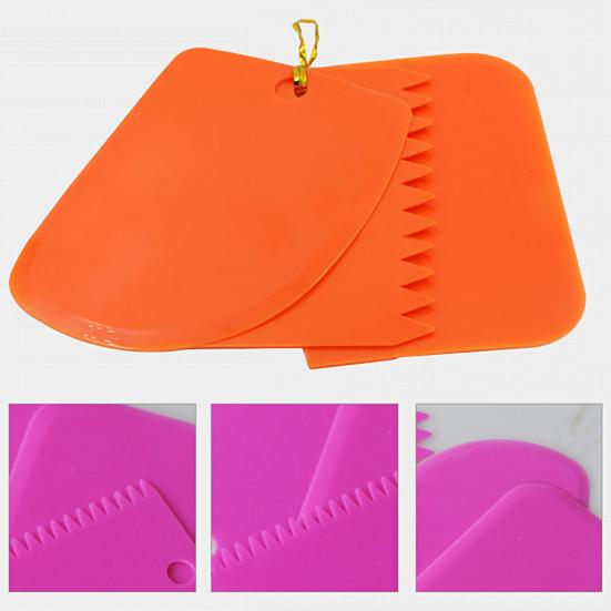 3Pcs Cake Smoother Portable Odorless Reusable Convenient Cake Spatulas for Cake Decoration