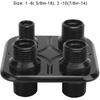 Air Conditioning Bulkhead, 4 Port Air Conditioning Heater Hose Firewall Bulkhead, Fit for Hot Rod Vehicles, for Performance Vehicles (Black)