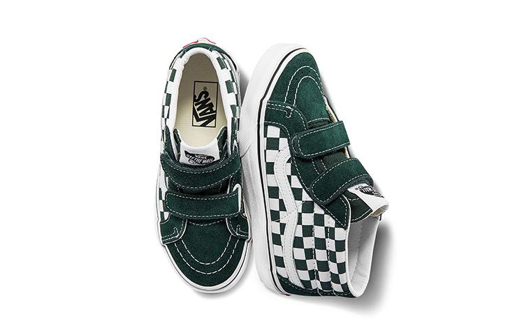 Vans SK8 Reissue Mid top Kids' Skateboarding Shoes Green White Children Aged 3 7 Years Old VN00018T8CA