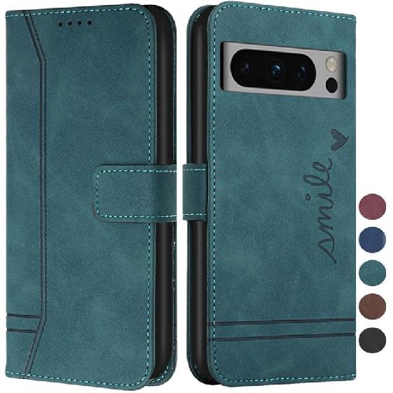 Wallet Case for Google Pixel 8, Google Pixel 8 Case with Card Holder Leather Flip Case with Kickstand Magnetic Full Protection Cover for Google Pixel Google Pixel 8 зелёный