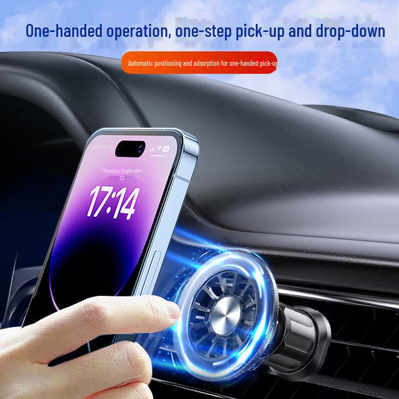 Suport magnetic pentru telefon, pentru grila de ventilație auto, 2024 - Magsafe anti-vibrații, pentru navigație interioară