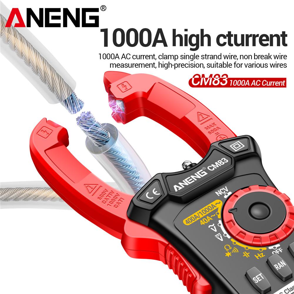 Portable ANENG CM83 Digital Clamp Multimeter Tester 4000 Count AC DC Current Voltage Capacitance Voltmeter NCV Sense Ohmmeter High Precision Test Tool