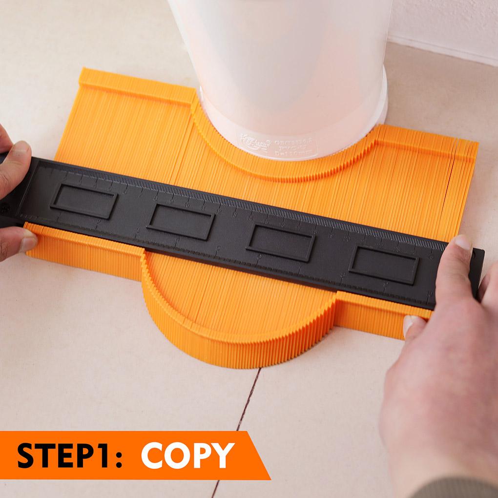 Wood Edge Shaping Profile Gauge Tiling Wood Measure Ruler with Lock 10 Inch