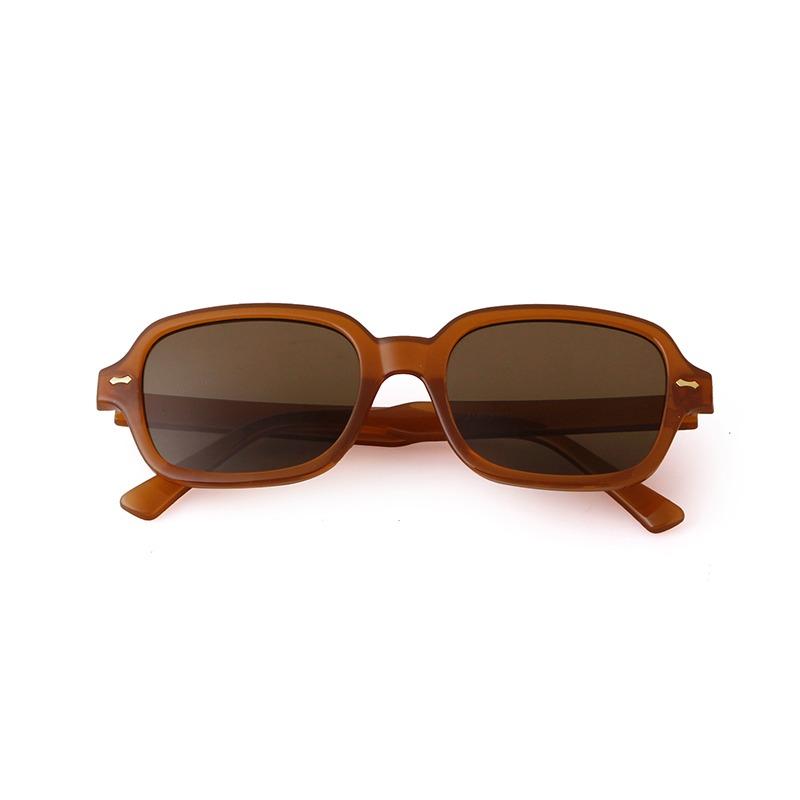 

Vintage Rivets Yellow Rectangle Sunglasses for Women Men Designer 90s Fashion Retro Square Sun Glasses Lents Mujer S2160M