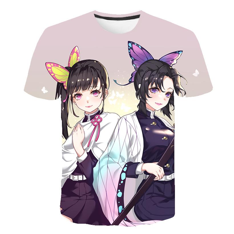 Dziecięce letnie koszulki Demon Slayer Cartoon Casual Koszulki z nadrukiem 3D Top Okrągły kołnierzyk Koszulki Dziecięce Top z krótkim rękawem Koszulki