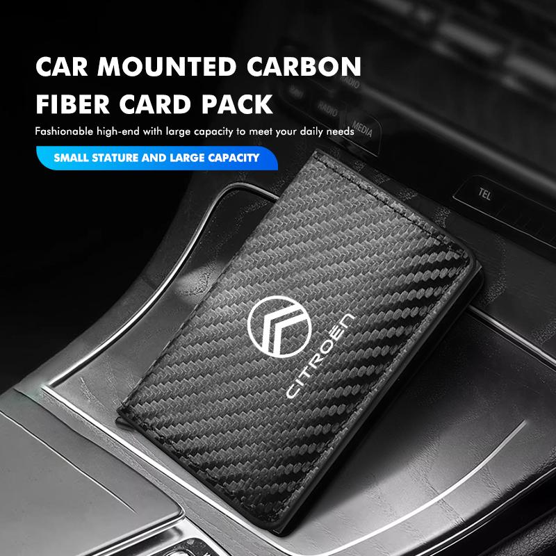 Kohlefaser Auto Kennzeichenhalter Multi-Kartenfach Schlüsseltasche Für Citroen C5 C1 C2 C6 C4L DS3 DS4 DS5 C-Elysee Grand Berlingo