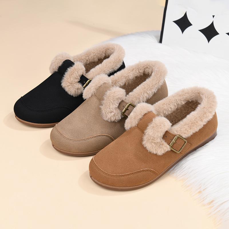 Women's Winter Anti Slip Cold Proof Warm And Thick Cotton Shoes With Added