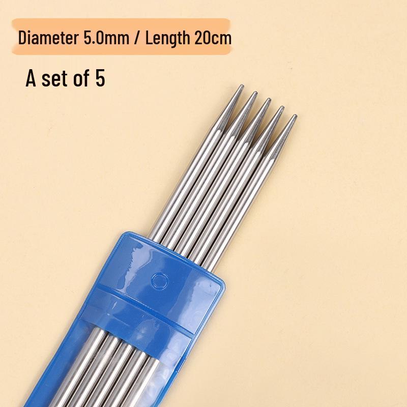 Complete Stainless Steel Knitting Needle Set: Circular, Straight Needles & Yarn Markers for Scarf & Sweater Crafting