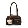 Retro fashion bowling bag women's 2025 autumn and winter new foreign style underarm bag simple plaid handbag shoulder bag