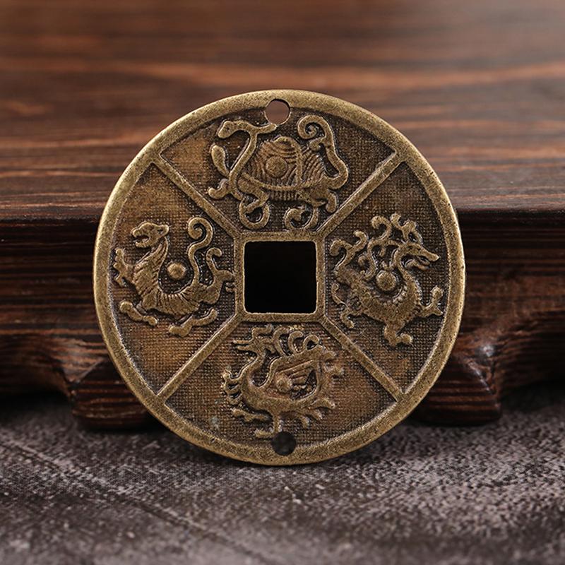 1Pc Ancient Chinese Four Celestial Animals Mythical Creatures Feng Shui Coin Brass Lucky Coin Good Fortune Collection Gift