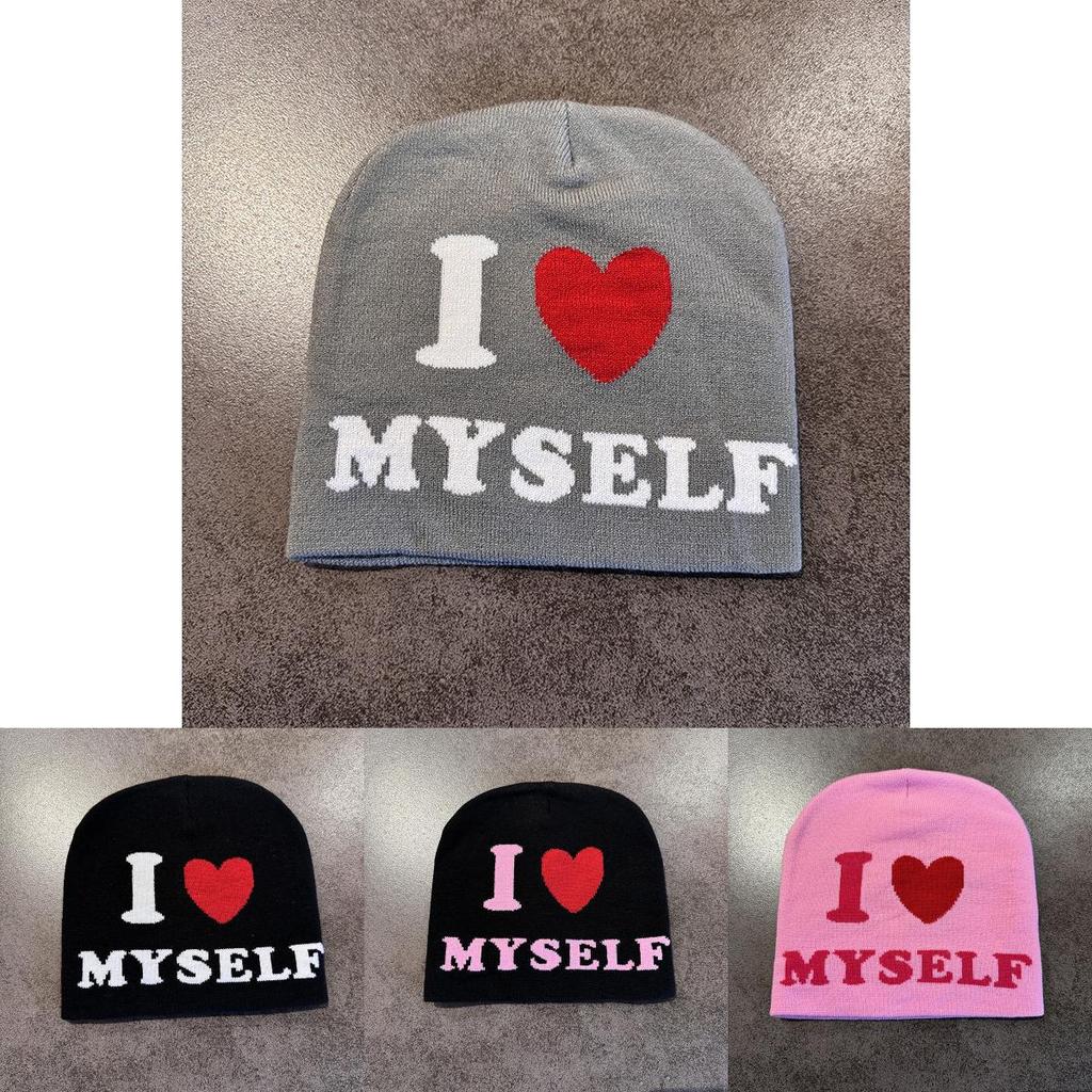 Abstract Knit Hat For Women With Warmth And Unique Letter Design For Streetwear Style