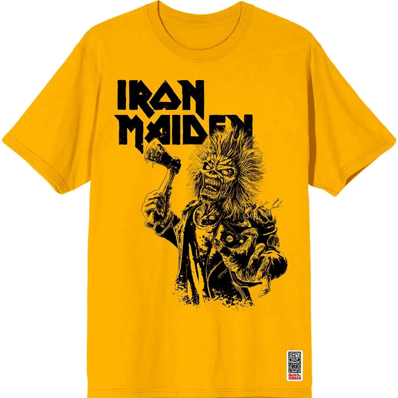 Iron Maiden  Est. 1975 Eddie Axe Graphic  Yellow T shirt - NEW 4XL
