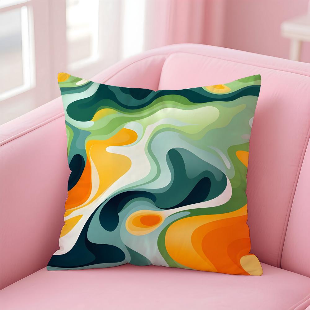 Abstract Geometric Pattern Cushion Cover Pillow Case Soft Skin Friendly Fabric Concealed Zipper
