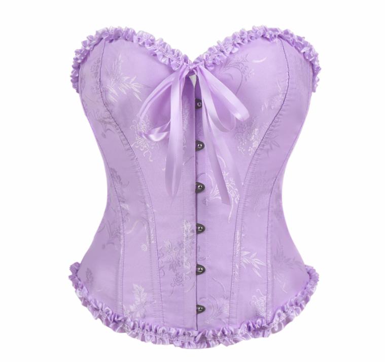 

The Pleated Lace Corset Is Suitable for Ladies To Wear Over It As A Court Shaping XXL фіолетовий