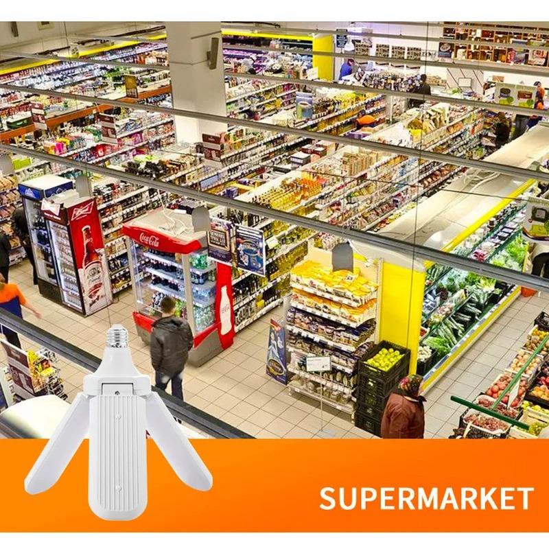 Високопотужна світлодіодна лампа E27 з широким діапазоном напруги, складане гаражне світло, висока яскравість, лампа зі стабілізованим струмом, лампа-літаюча тарілка