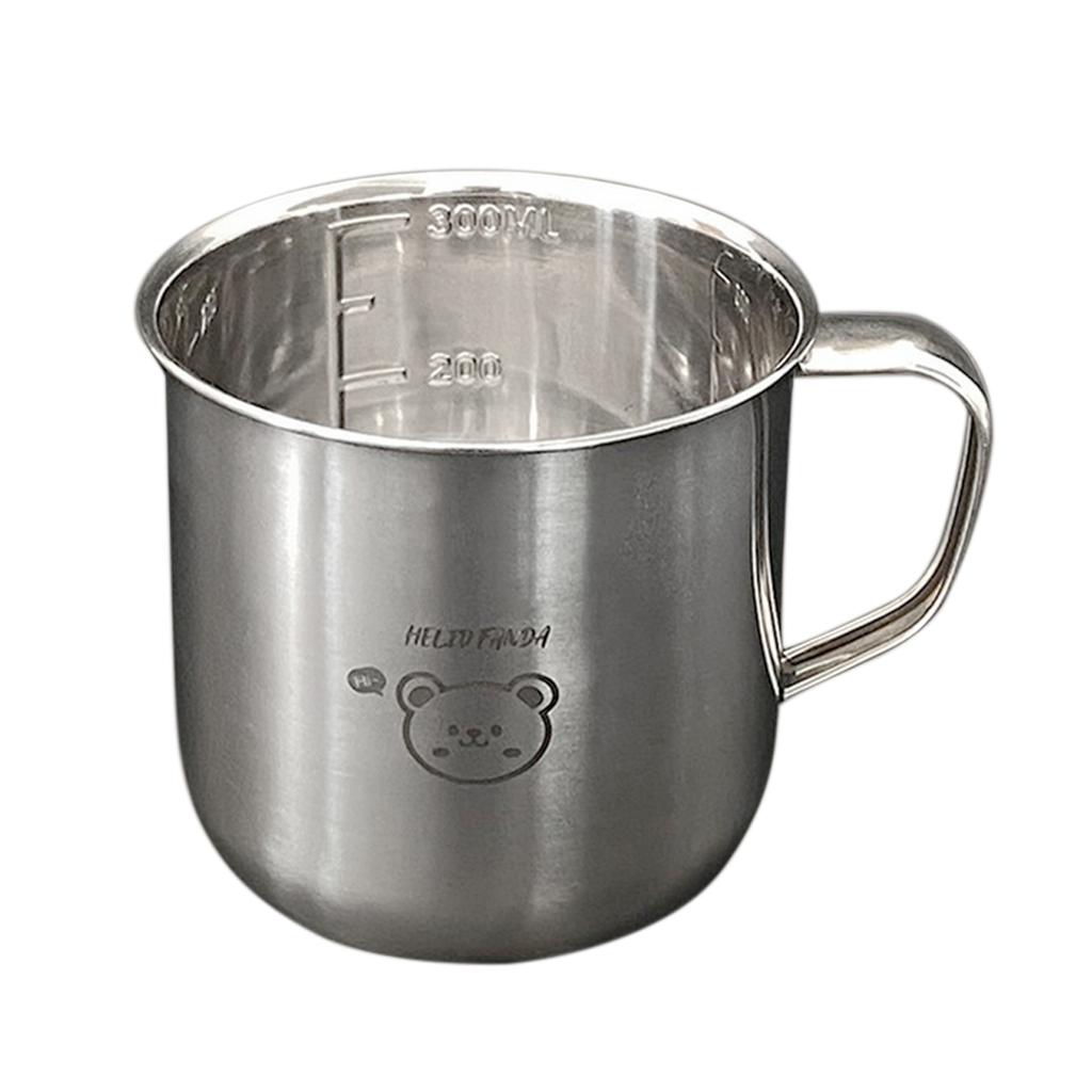 Reusable Coffee Cup With Handle 304 Stainless Steel Water Cup For Children 300ml Office Tea Milk Coffee Mug With Scale