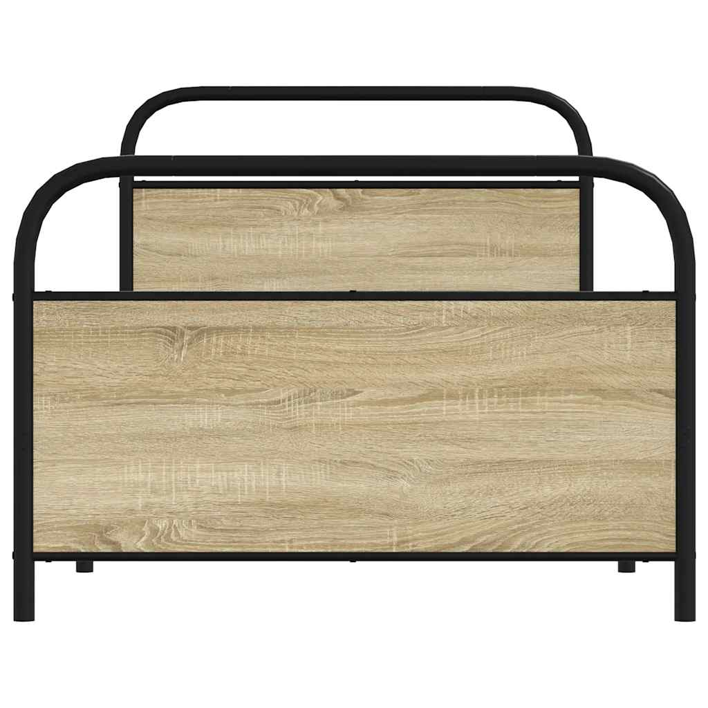 Bed Frame without Mattress 100 x 190 cm Sonoma Oak Wood Based Material