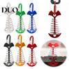Tent Peg with Carabiner Spring-Loaded Fish Bone Peg, Aluminum Deck Stake Portable Accessories Carabiner, Windproof Rope Buckle for Outdoor Camping