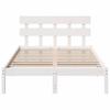 White Bed Frame with Headboard 120 x 190 cm Solid Pine Wood