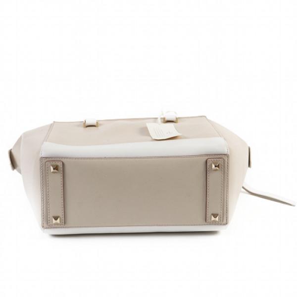 Kate Spade Leather Handbag Beige X White Women Used