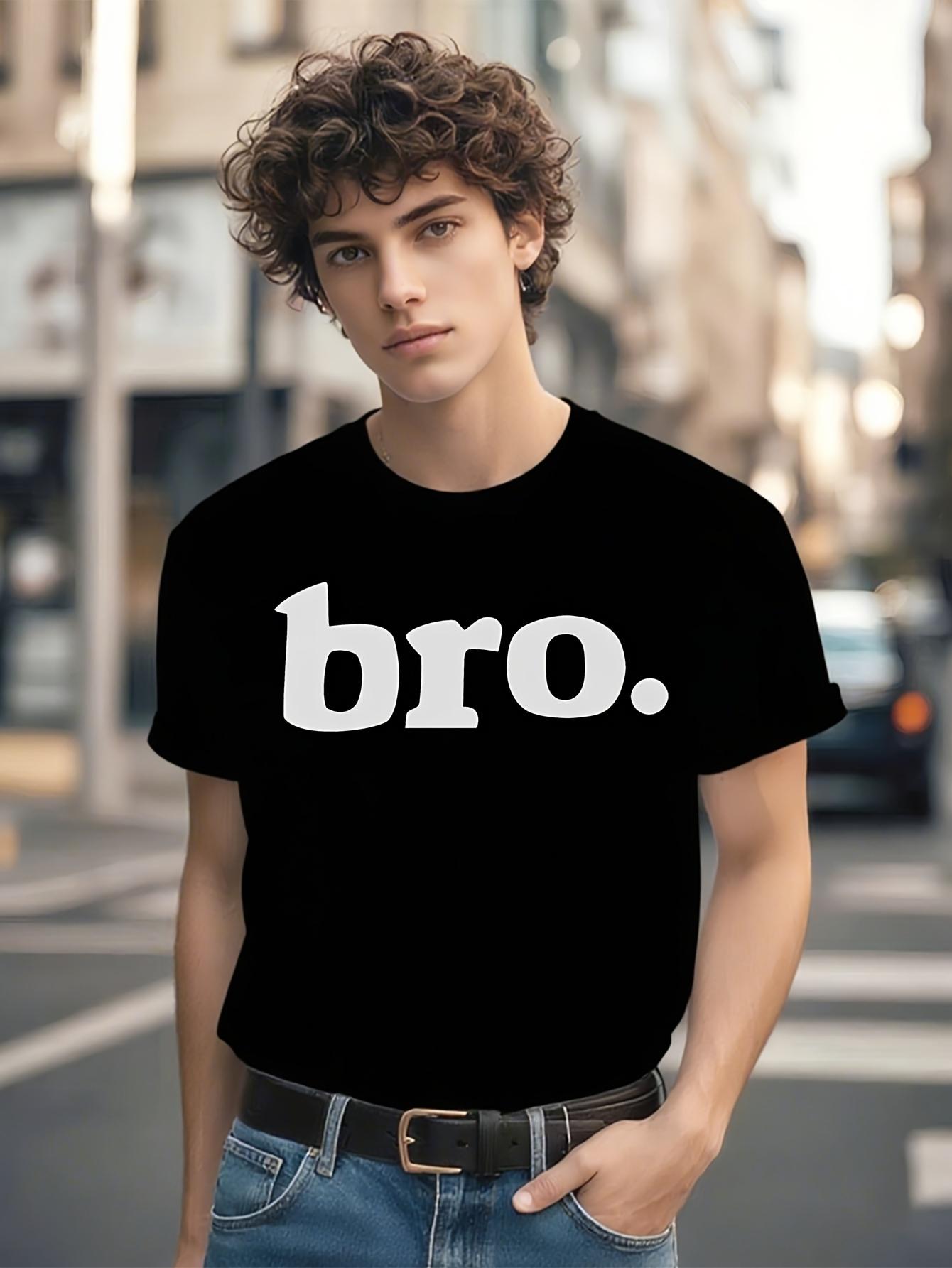 Bold Bro. Print Cotton Tshirt - Black Crew Neck Tee XXXL