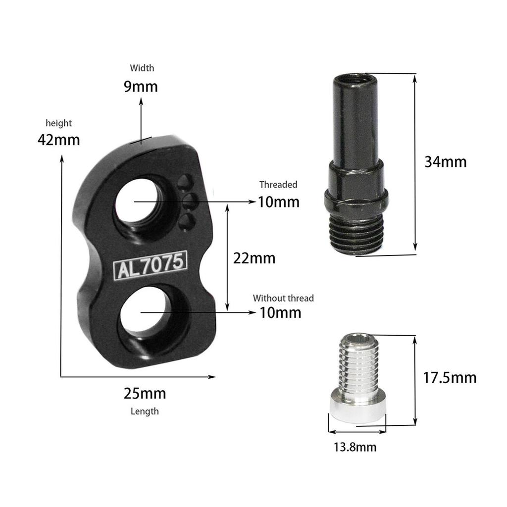 1 Paire Siège de Conversion d'Extension V-Brake pour Vélo Pliant 14 à 16 16 à 18 Jeu de Roues 406 à 451 Extension V-Brake Noir