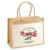 Beach Bag - PLANETEE - Jute with Pocket "The Affairs of a Hell of a Nadine" - Cotton - Multicoloured - 43x33 Cm