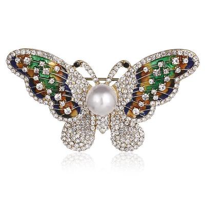 Lanhao Korean Fashion Alloy Diamond Butterfly Brooch