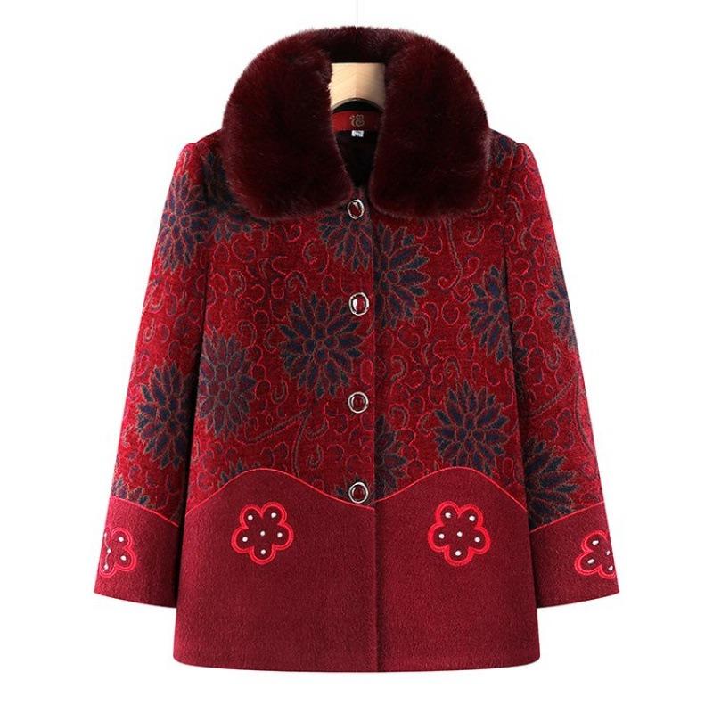 Grandma winter velvet thickened coat old woman mother winter padded coat mother-in-law old lady padded jacket