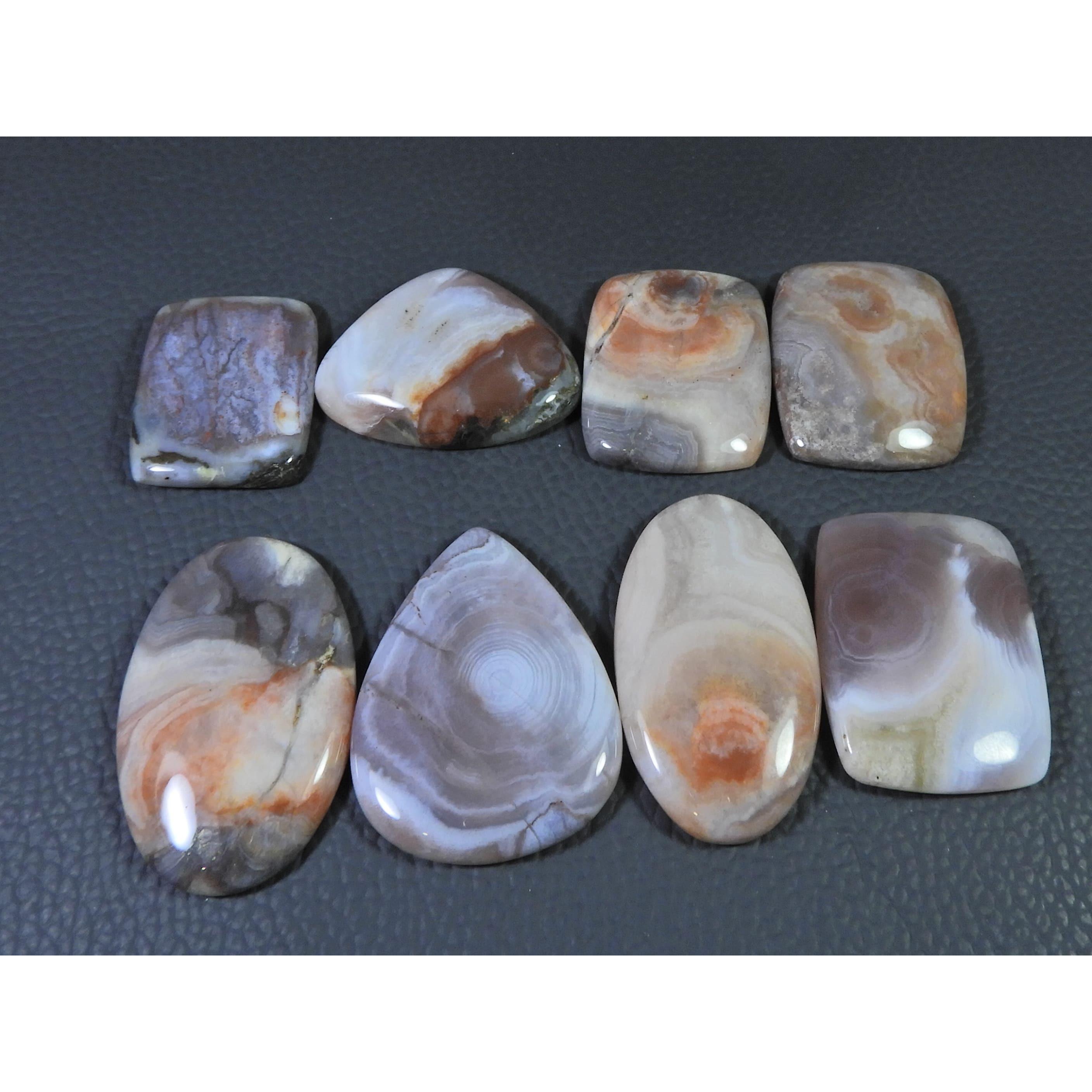 

348Cts. Natural Crazy Lace Agate Mix Cabochon Loose Gemstone 08 Pcs Lot C-1548
