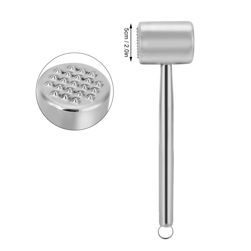 Rustfritt Stål Mørningshammer Kjøtthammer Dobbeltsidig Kjøttkølle Kjøkkenverktøy