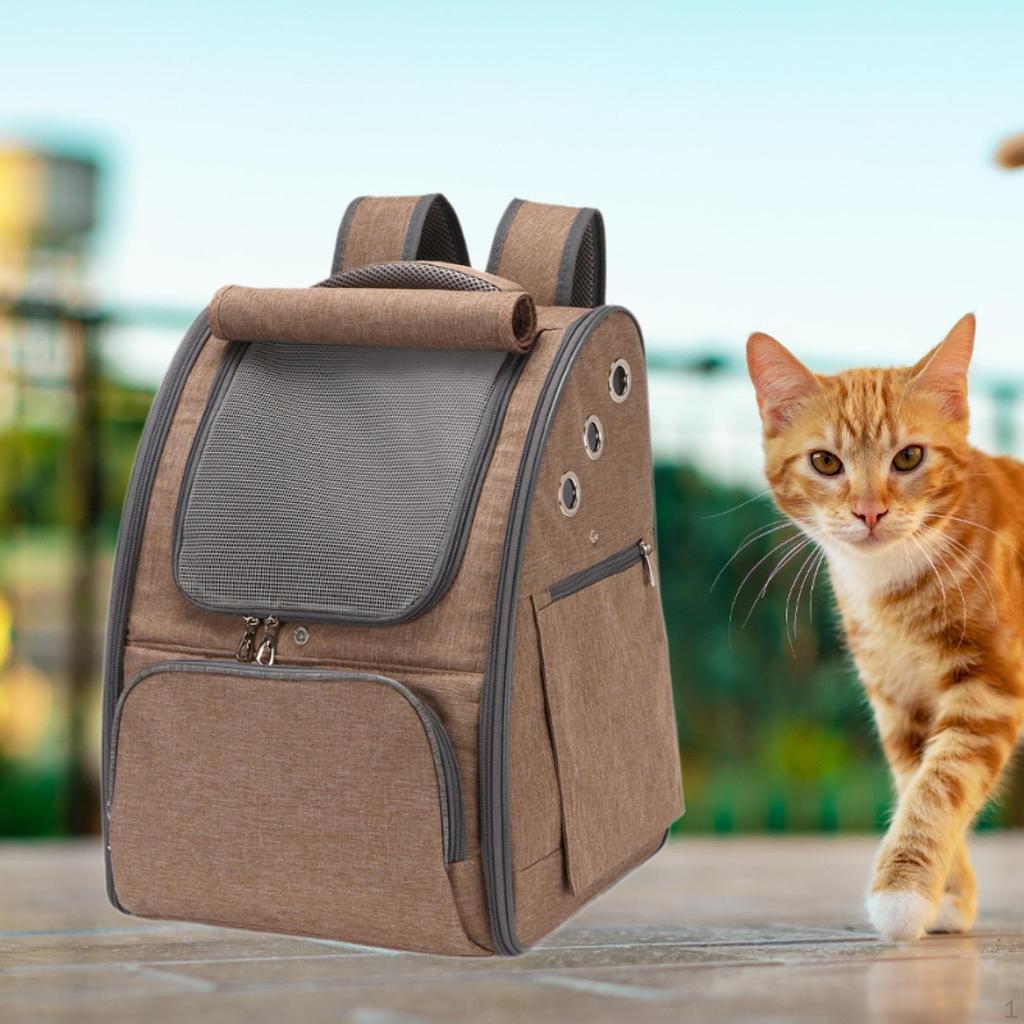 Backpack Pet Carrier Kittens Rucksack Breathable Bag Going Out Cat Knapsack for Hiking