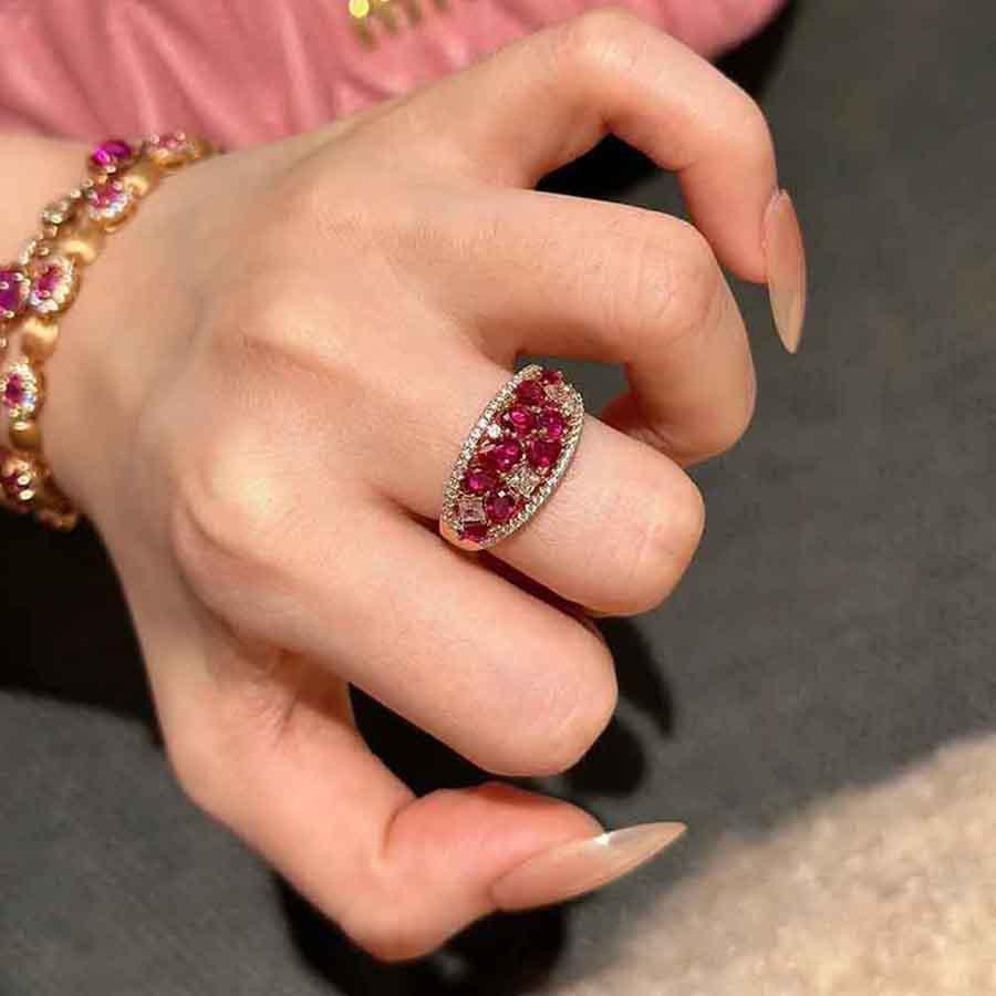 Zircon Hollow Open Ring Fashion Light Luxury Exquisite Index Finger Ring High Sense Temperament Jewelry