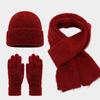 Winter Knit Beanie Scarf Gloves Set Warm Thick Acrylic Unisex Accessory Cold Weather Outdoor Use
