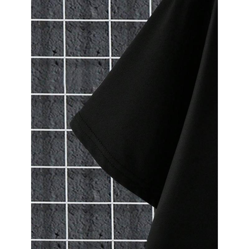 Letní pánské tričko s kulatým výstřihem a 3D potiskem přechodových písmen, módní ležérní krátký rukáv