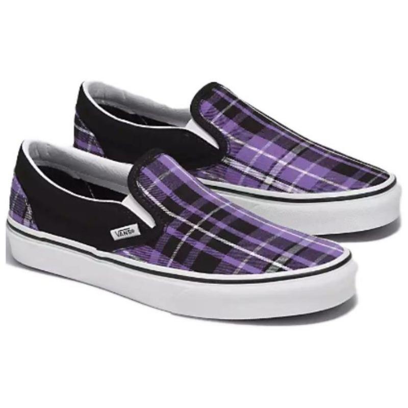 Vans Slip-On Classic unisex low-top skate shoes black purple VN000BVZPCA