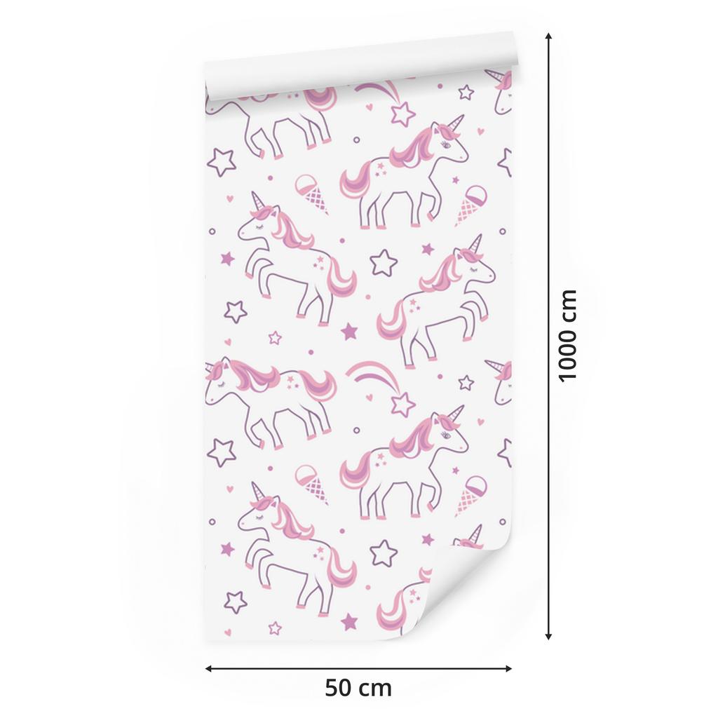 Unicorns among the stars wallpaper for living room and bedroom 50x1000