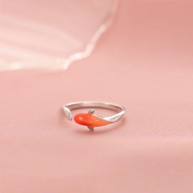 Gradient Lucky Carp Rings Kois Fish Open Rings for Trendsetters Unique Ornament