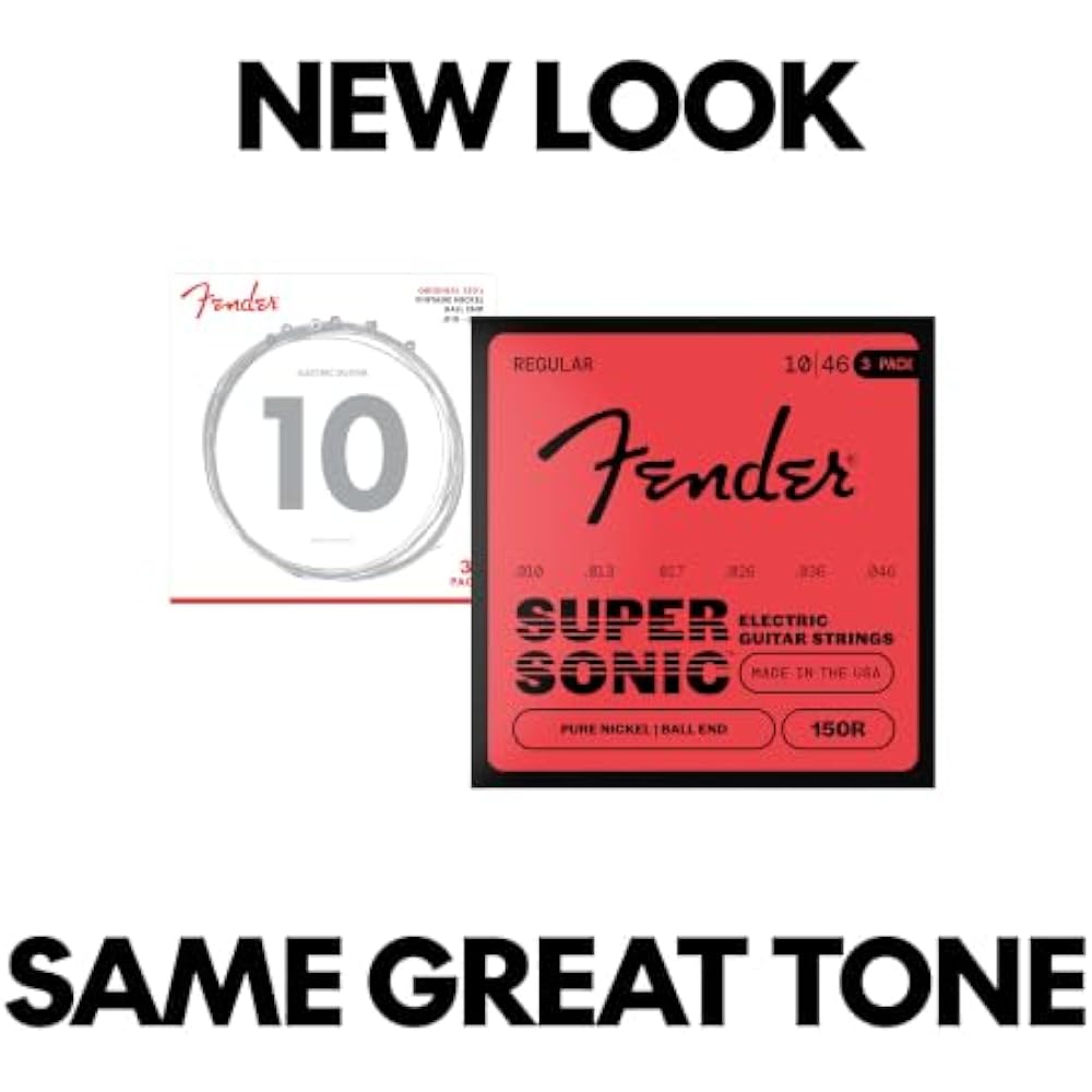Fender Electric Guitar Strings SuperSonic™ 150R Guitar Strings, Pure Nickel, Ball End, Gauges .01...