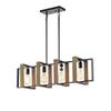 Creative Dining Table Light Industrial Style Retro Island Table Light Solid Wood Iron Art Bar Table Light for Restaurant Pendant Light