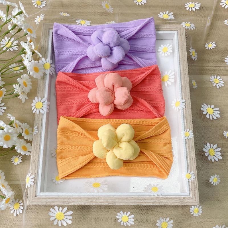 

New children s suit headband, nylon flower baby seamless headscarf, soft and comfortable baby hair accessories