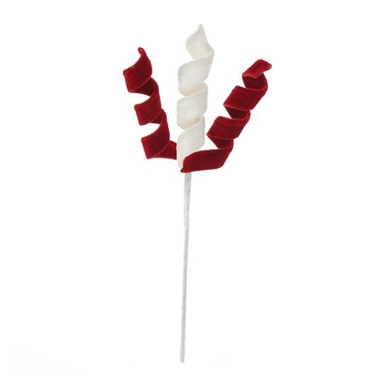 Velvet Spiral Christmas Stems Red White Green Spiral Christmas Tree Picks DIY Crafts for Wreath Fireplaces Vase Filler Holiday Ornament
