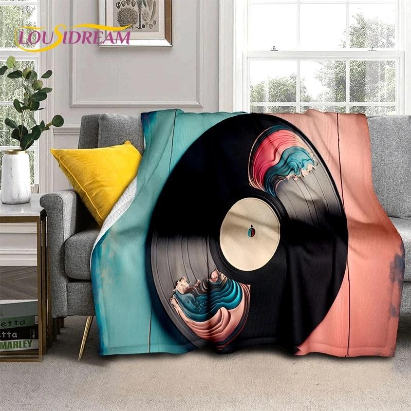 3D Vinyl Record Music DJ Screen Tape Soft Blankets,Keep Warm Throw Blanket Comfortable Blanket for Picnic Beds Sofa Home Bedroom