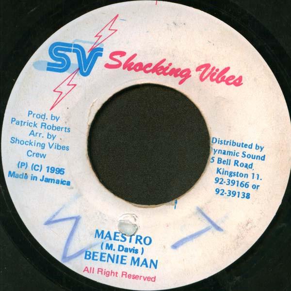 

7-дюймовая пластинка BEENIE MAN - Maestro НЕТ Shocking Vibes 1995 Ямайка Регги, Ска и Даб Б/У