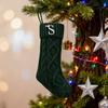 Christmas Stockings with Initials 18" Large Embroidered Monogram Knit Christmas Stocking Holiday Family Stocking for Fireplace Party Decoration