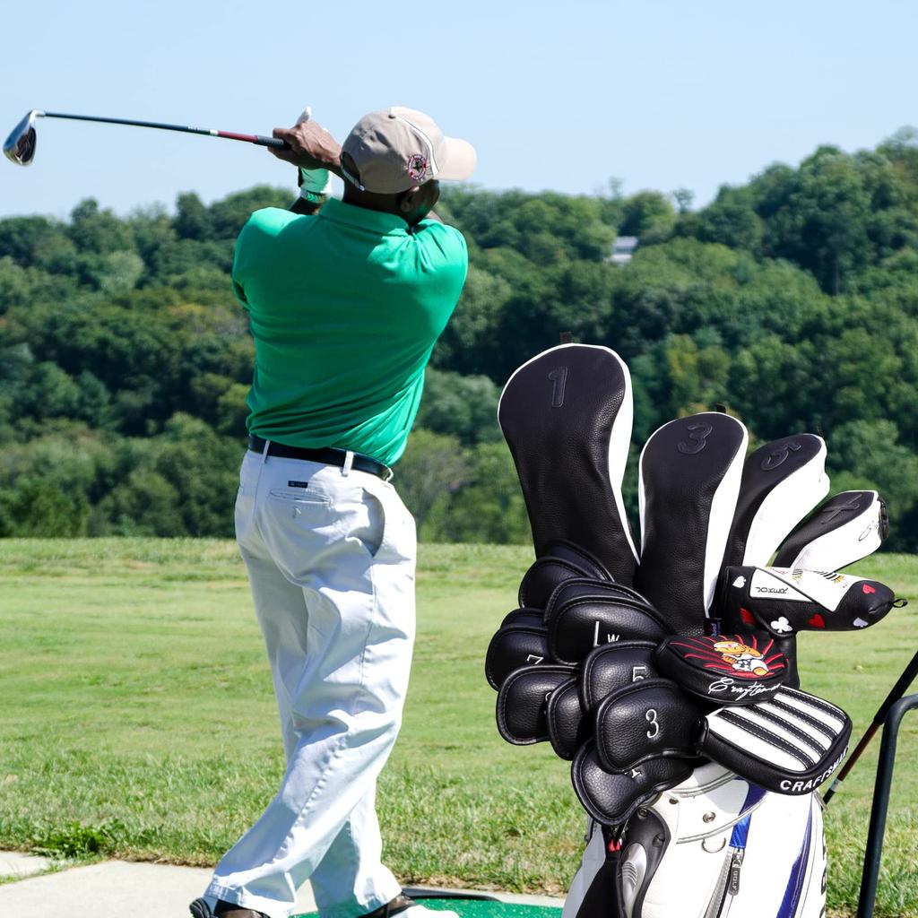 CRAFTSMAN Golf Iron Covers, Velcro Closure, Headcover Set of 12 (3-9, Aw, Pw, Sw, Lw, Lw), Numbered Embroidered Wedge Covers, Synthetic Leather