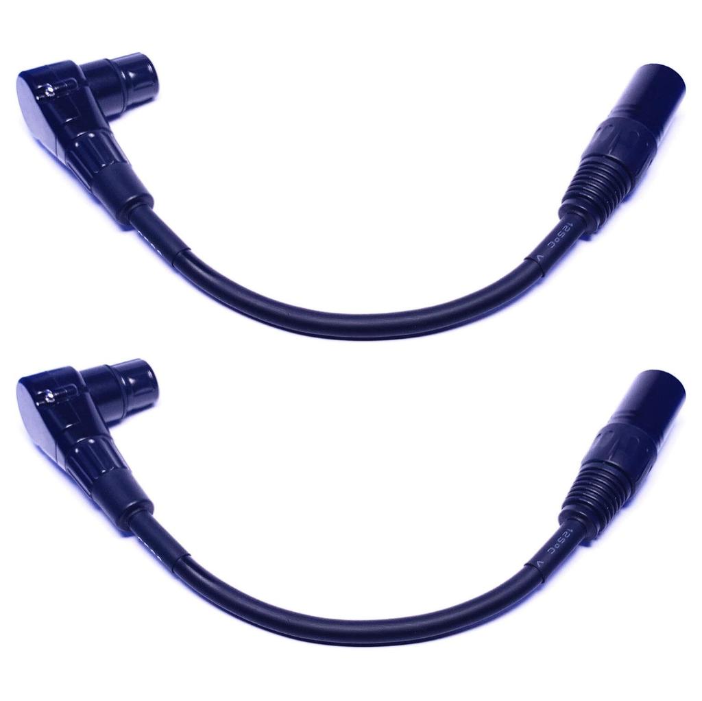 CESS-041 Right Angle Female XLR to Straight Male XLR Plug Cable, 3-Pin to 3-Pin, 2-Pack