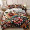 Bohemian Mandala Floral Bedding Set: 3Pcs (1 Duvet Cover + 2 Pillow Cases) - No Pillow Inserts Included, Christmas Present